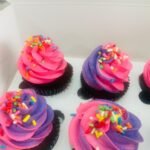Neon Pink & Purple Swirl Cupcakes Box (Set of 6)