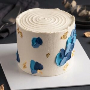 Azure Gilded (2) Azure Gilded Brushstroke Cake - 1KG Ribbon Cake