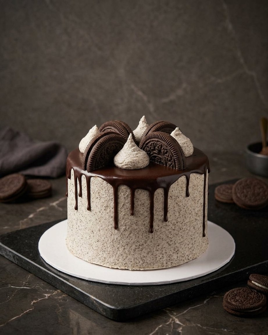 Cookies & Cream Drip Masterpiece - 1KG Chocolate cake (1) Cookies & Cream Drip Masterpiece - 1KG Chocolate cake