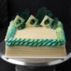 Emerald Azure Square -1KG Ribbon Cake (1) Emerald Azure Square -1KG Ribbon Cake