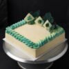 Emerald Azure Square -1KG Ribbon Cake (3) Emerald Azure Square -1KG Ribbon Cake