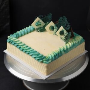 Emerald Azure Square -1KG Ribbon Cake (3) Emerald Azure Square -1KG Ribbon Cake