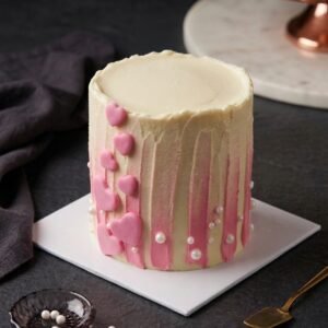 Pink Heart Cascade - 500G Butter Cake