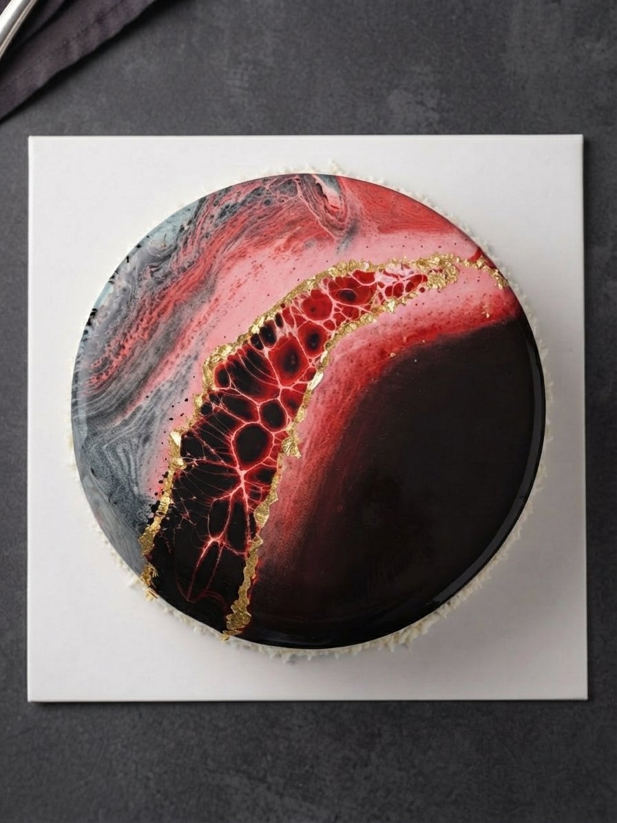 Lava Mirror Glaze Cake - 1KG  Mirror Glaze Cake