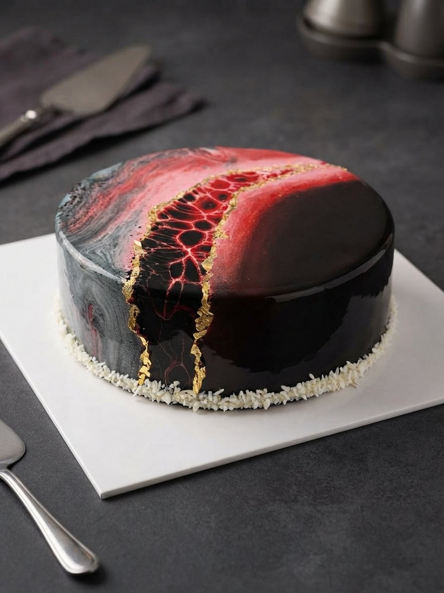 Lava Mirror Glaze Cake - 1KG  Mirror Glaze Cake