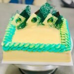 Emerald Azure Square -1KG Ribbon Cake
